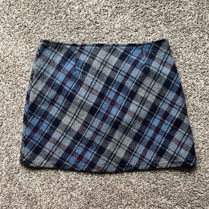 Plaid Wool Mini Skirt